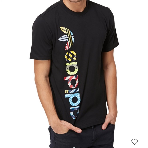 adidas Other - Adidas | Vertical Print Colorful Logo Black XL